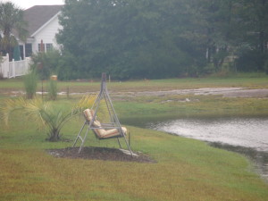 Pond is full but not overflowing